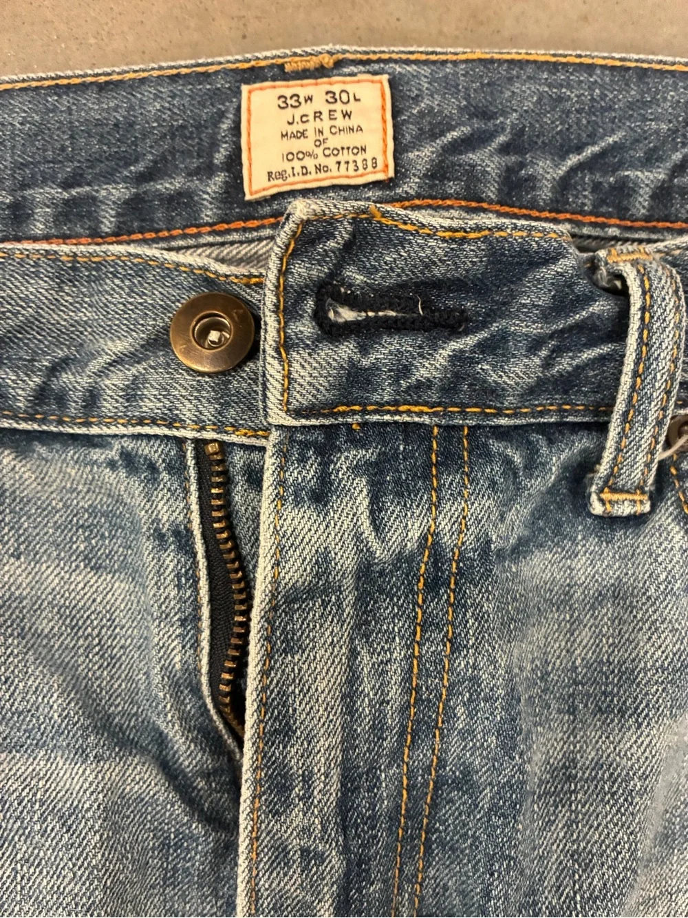 J. Crew Men's Mid Wash Straight Jeans
